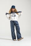 Loco Kız 8835 Paws Clup Baskılı Ekose Detaylı Sweat Ekru