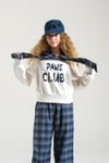 Loco Kız 8835 Paws Clup Baskılı Ekose Detaylı Sweat Ekru