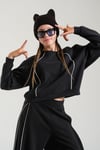 Loco Kız 8844 Biyeli Modal Sweat Siyah