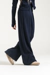 Loco Kız 8849 Pileli Modal Pantolon Lacivert Pantolon 