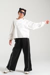 Loco Kız 8853 Boncuk Nakışlı Sweat Ekru