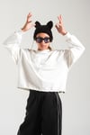 Loco Kız 8853 Boncuk Nakışlı Sweat Ekru