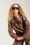 Loco Kız  8854  Suzine Nakışlı Sweat Açık Kahverengi