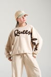 Loco Kız  8854  Suzine Nakışlı Sweat Açık Bej