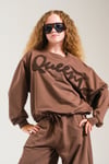 Loco Kız  8854  Suzine Nakışlı Sweat Açık Kahverengi