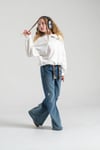 Loco Kız 8854 Suzine Nakışlı Sweat Ekru