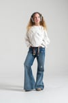 Loco Kız 8854 Suzine Nakışlı Sweat Ekru