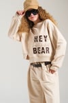Loco Kız 8859 Fermuaralı Cep Detaylı Sweat Bej