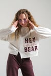 Loco Kız 8859 Fermuaralı Cep Detaylı Sweat Ekru Mor