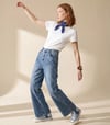 Loco Kız Çocuk 8-15 Yaş 8713 Taşlı Denim Pantolon Mavi