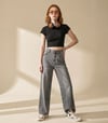 Loco Kız Çocuk 8-15 Yaş 8713 Taşlı Denim Pantolon Gri