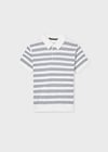 Mayoral Erkek Çizgili Polo Yaka Triko T-shirt Beyaz- Lacivert 6162