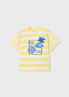 Mayoral Erkek Çizgili   T-shirt  Sarı 3082