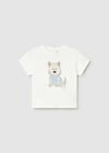 Mayoral Erkek Köpek T-shirt Krem 1001           