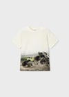 Mayoral Erkek Yarış Araba  T-shirt  Krem  3071 