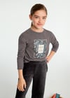 Mayoral Kız 10-18 Yaş Kışlık Payetli T-shirt Gri 7010