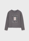 Mayoral Kız 10-18 Yaş Kışlık Payetli T-shirt Gri 7010