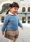 Mayoral Kız 12-36 Ay Kışlık Triko Kazak Mavi 2324