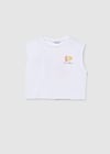 Mayoral Kız  Arkası  Palmiya Baskılı T-shirt Beyaz 6014
