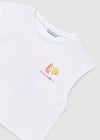 Mayoral Kız  Arkası  Palmiya Baskılı T-shirt Beyaz 6014