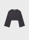 Mayoral Kız Crop Atletli Sweatshirt Antrasit  6402
