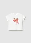 Mayoral Kız Kedi T-shirt Beyaz 1080       