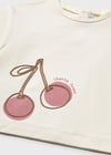 Mayoral Kız Kiraz Uzun Kol T-shirt Krem  1088      