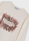 Mayoral Kız Kışlık Payetli T-shirt Krem - Bej 7003 