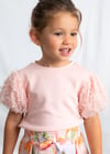 Mayoral Kız Kolları Üç Boyutlu T-shirt Pembe 3001                    
