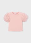 Mayoral Kız Kolları Üç Boyutlu T-shirt Pembe 3001                    