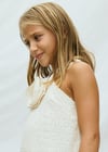 Mayoral Kız Önü Çicek Detaylı Elbise Bej 6909