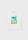Mayoral Kız Üç Boyutlu Çicekli T-shirt  Krem 3023