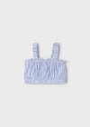 Mayoral Yazlık Kız 4-10 Yaş Bluz Gömlek Set Mavi Çizgili 3185
