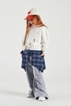 Nov7 K1249 Kız Kalp Detaylı Kapüşonlu Sweat Ekru