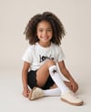 Nov7 Kız Çocuk 3-8 Yaş 1164 Güpürlü Denim Şort Takım Siyah Ekru