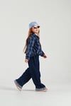 Nov7 Kız N1216 Ekose Denim Pantolon Lacivert
