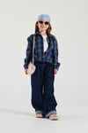 Nov7 Kız N1216 Ekose Denim Pantolon Lacivert