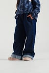 Nov7 Kız N1216 Ekose Denim Pantolon Lacivert