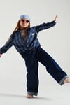 Nov7 Kız N1216 Ekose Denim Pantolon Lacivert