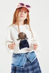 Nov7 Kız N1217 Denim Detaylı Ekose Etek Takım Mavi