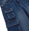 Original Marines Kız 4-14 Yaş Kargo Cep Kot Pantolon Mavi DEA3535F 