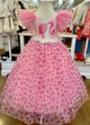 PL Kids 821 Kız Çocuk Barbie Kabarık Abiye Elbise Fuşya