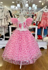 PL Kids 821 Kız Çocuk Barbie Kabarık Abiye Elbise Fuşya
