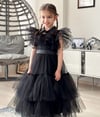 PL Kids Wednesday Kostüm Elbise Siyah 606 