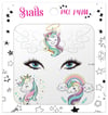 Snails Yüz Dövmesi FT008 Unicorn Taç