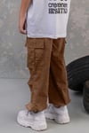 Unisex 9-14 Yaş Kargo Pantolon 7534 Kahverengi