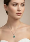 Yeşil Taşlı Pandora Çelik Kolye (Gümüş) 0106157-01