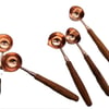 Gül Ağacı Ahşap Saplı Mum Mühürü Eritme Kaşığı Rose Gold