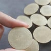 Mühür Mumu Damga 20 mm Yuvarlak Kumlu Boş Pirinç Kafa + Ahşap Sap 