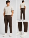 ERKEK JOGGER PANTOLON RAHAT KALIP DÜZ PAÇA KAHVERENGİ